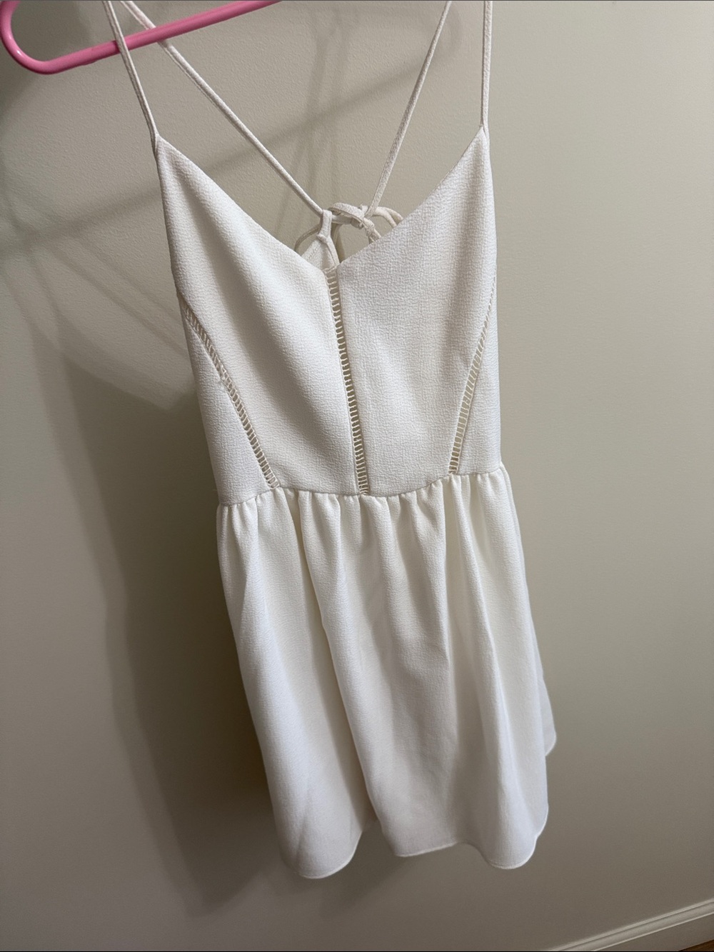 White Strappy V-Neck Women’s Dress